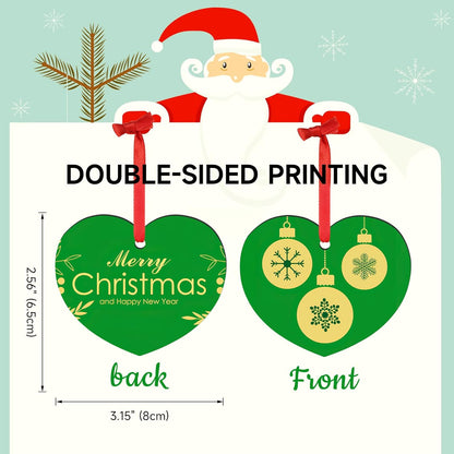 Personalized Christmas Ornaments 2025 Wood Custom Picture Text Hanging Ornament Customized Christmas Tree Decorations Keepsake Gift for Family Couples Xmas Tree Home Decor