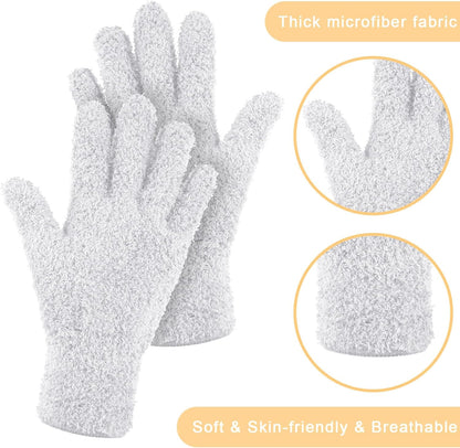 Bencailor 6 Pairs Microfiber Dusting Gloves, Dusting Cleaning Gloves Microfiber Gloves for Plants House Blinds Car Dust Mitt (Elegant Color,Medium)