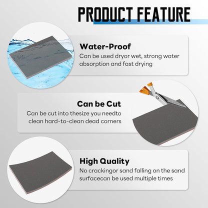 20 Pack 800 Grit Sanding Sponge, 3 x 4 Inch Soft Foam Sanding Block Wet Dry Sanding Pads, Washable Sandpaper Sponge Drywall Sand Block for Wood, Metal, Furniture Polishing (800 Grit)