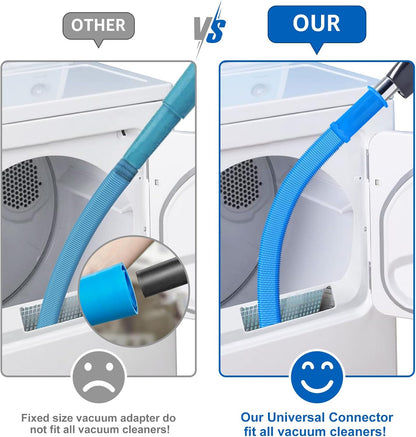 Sealegend Dryer Vent Cleaner Kit Vacuum Hose Attachment Compatible with Most Vacuum Cleaner, Quickly Lint Remover Cleaning Supplies