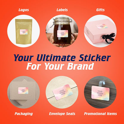 100 Custom Vinyl Stickers - Upload Your own Image, Text, Design, Logo - Personalized Logo Labels for Handmade, Packaging, Bottle, Jars, Candle, Brand Stickers (Watercolor, 3x2)