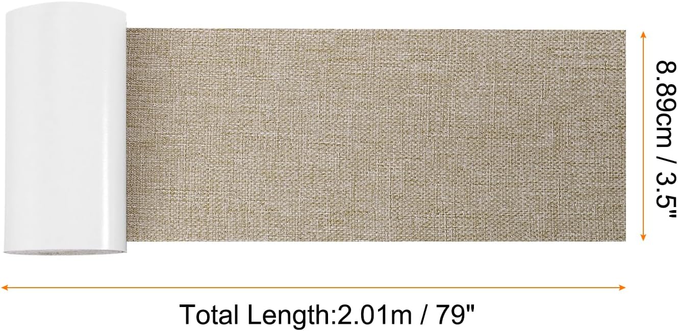 Repair Patches Repair Tape Self-Adhesive DIY Repair Patch Linen Gear Patch for Sofa, Furniture, Chair, Clothing,Tents,3.5x79 Inch,Light Brown