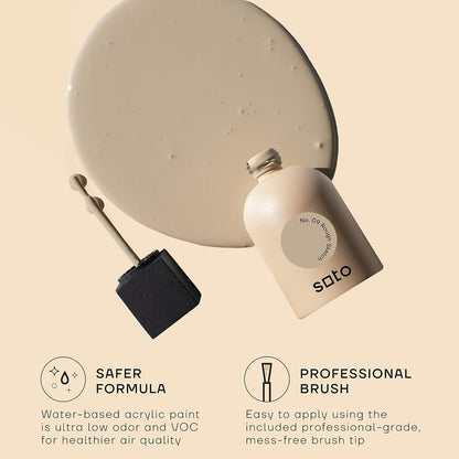 soto Beige Paint Touch Up, Matte Finish w/Brush-in-Bottle (No. 09 Rough Sketch) – Quick drying for Home Repairs, Kitchen Cabinets and more, 1.5 Oz