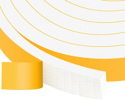 White Weather Stripping, Strong Self Adhesive Weather Stripping Door Seal for Doors and Windows,Closed Cell Weatherstrip, SoundProof Weatherproof Foam Tape (3/4 in x 5/16 in x 13Ft)