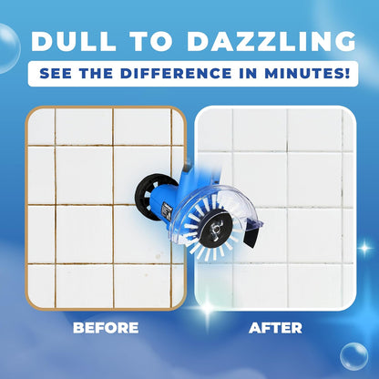 Electric Stand-Up Grout Cleaning Machine – Compact Lightweight Floor Scrubber for Tile, Bathroom & Kitchen Grout Lines | Easy-to-Use Deep Cleaner for Ceramic & Porcelain Tile Floors (Small)