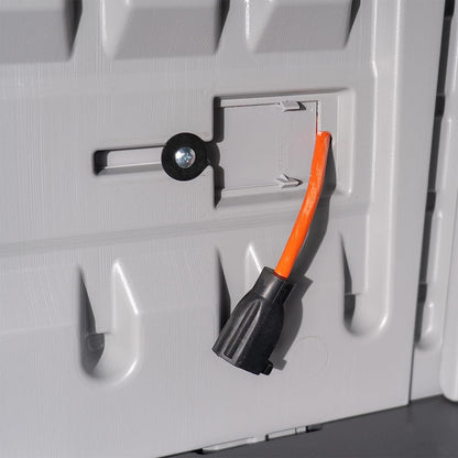 Suncast Outdoor Storage Shed for Patio and Garden, Backyard Oasis, 130 Gallon, Dove Gray