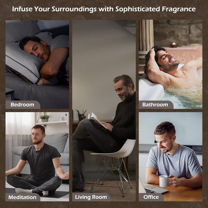 Bergamot Sandalwood Candle for Men | Masculine Scented Soy Candles - Home Fragrance, Aromatherapy Gifts for Men - 7oz Black Jar, Long-Lasting Luxury Decor