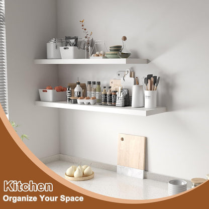 40 Inch Floating Shelf 1 Pack Large Floating Shelves for Wall No Drilling Accessories Included Deep Wall Shelves for Living Room Kitchen Farmhouse 40" W x 12" D x 1.2" White