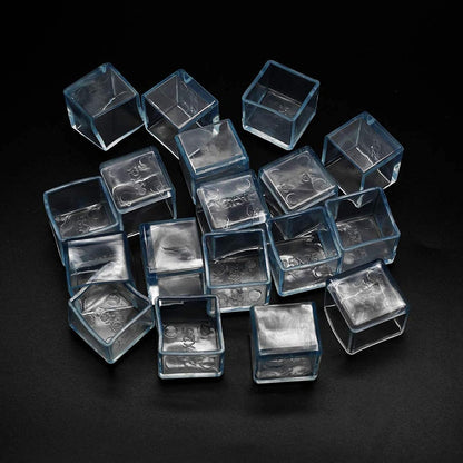 Still Awake 12 Pcs Transparent Square Anti-Slip Rubber Leg Tips Chair Leg Caps Furniture Floor Protectors Chair Table Bar Stool Leg Covers Furniture Leg Cube Feet 1.97 Inch x 1.97 Inch (50 x 50mm)