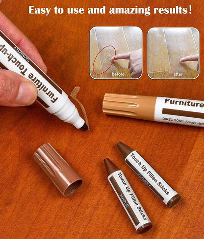 Lifreer Revolutionary Furniture Touch Up Markers, 12 Colors Wood Scratch Repair Markers Kit - Perfect for Stains, Scratches, Wood Floors, Tables, and Bedposts - Easy to Use and Long-Lasting Results!