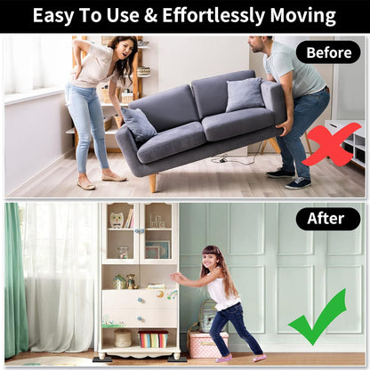 Ezprotekt 5" Square Felt Furniture Movers Sliders for Hardwood Floors, 8 Pcs Reusable Felt Furniture Moving Pads for Heavy Duty Bed Sofa Fridge Couch, Move Item Easily and Quickly (Black)