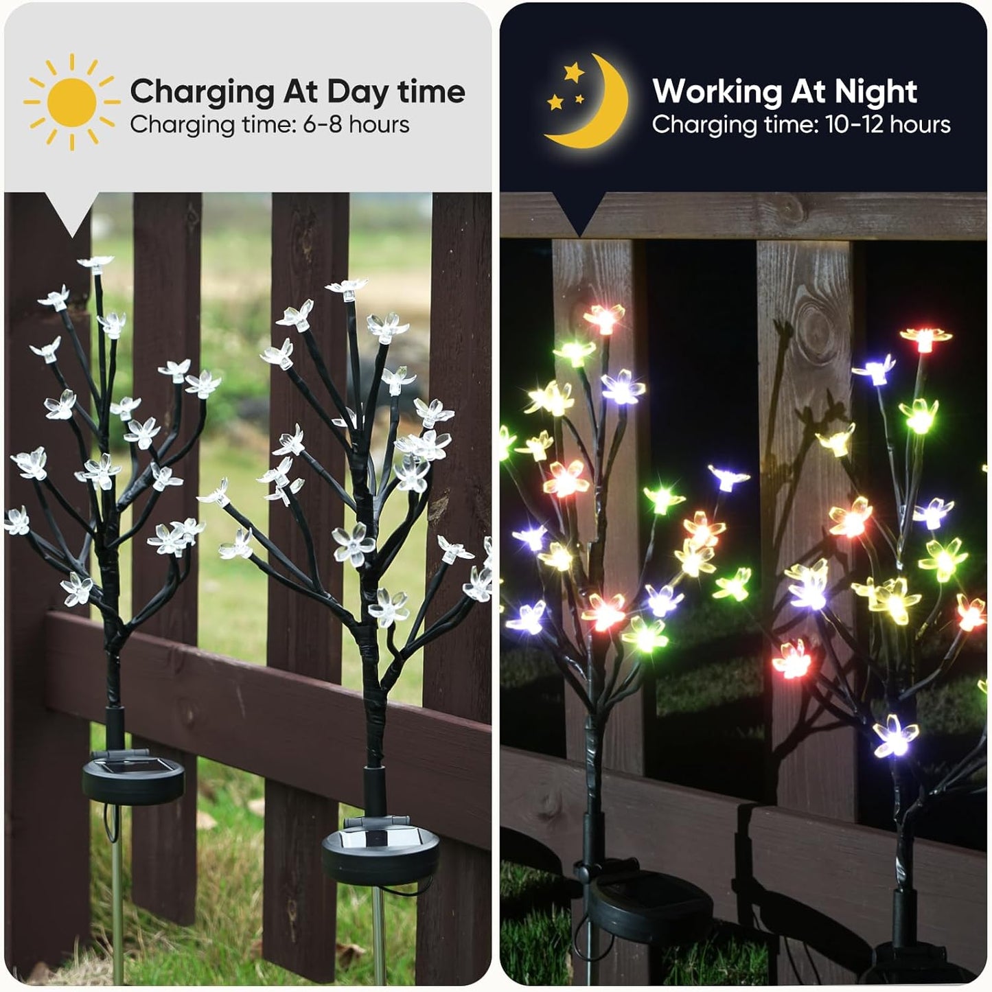 Solar Garden Lights Outdoor,Waterproof Outdoor Solar Lights for Outside Decorative 6Pack, 120Led Solar Flowers Garden Decor, for Yard Pathway,Lawn,Patio Fairy Decorations Gardening Gifts