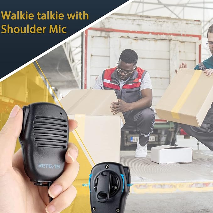 Retevis RT86 Professional 2 Way Radio Long Range,High Power Walkie Talkies for Adult with Shoulder Mic,Heavy Duty Two Way Radios Rechargeable,2600mAh,USB,Handheld Emergency Radio for Warehouse(4 Pack)