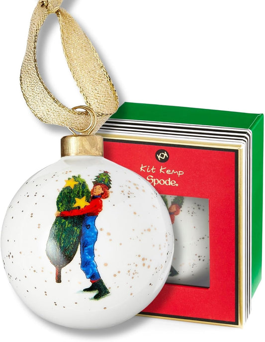 Spode Kit Kemp Christmas Ornament - Doodles Branch Manager - Fine China Whimsical Festive Keepsake, Collectible Holiday Decoration for Tree & Seasonal Decor - Holiday Ornament for Gift Giving