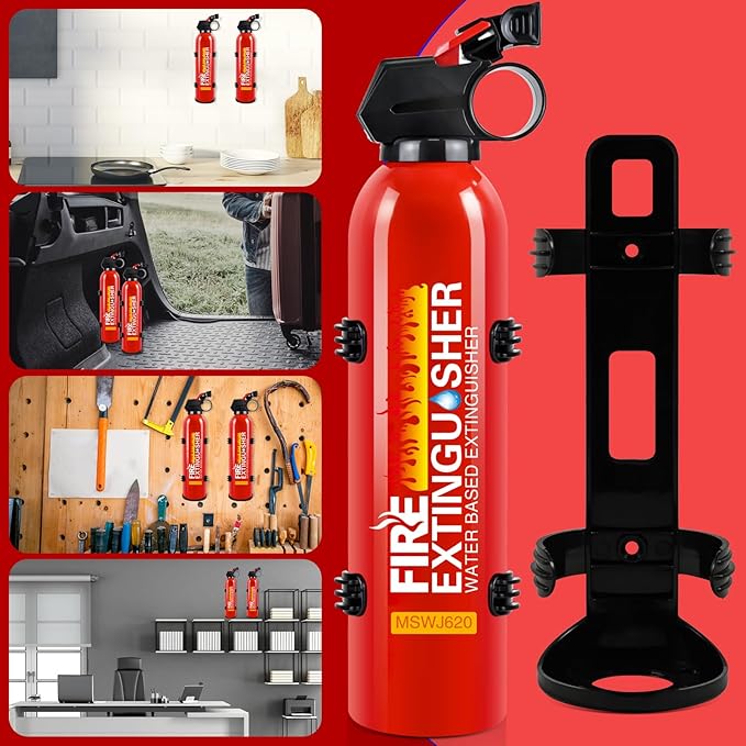 6 Pack Fire Extinguisher for Home with Mount - Upgraded 8-in-1 Portable Fire Extinguisher for Car Vehicle Boat House Kitchen, Water-Based Fire Extinguisher for A, B, C, K Fires