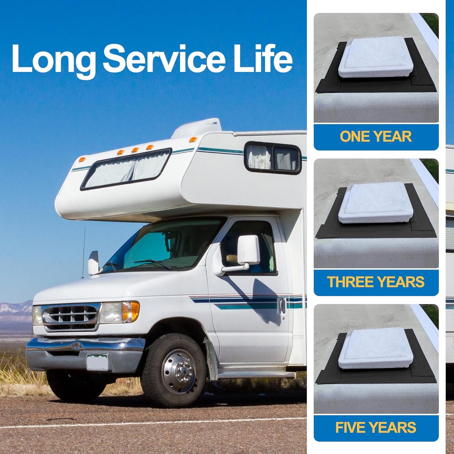 RV Roof Sealant Tape Black, 4 Inch x 50 Feet RV Repair Roof Sealer Seal Tape UV-Resistant Waterproof Sealant Tape for RV Repair, Camper, Trailer, Boat Sealing, Leaking Roof, Window