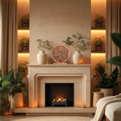 Decozen Solid Wood Tree of Life Sculpture - Home Decor, Living Room, Boho, Shelf, Coffee Table, Centerpiece Table Decorations, Mantle, Dining Table Centerpiece, Bathroom Shelf, Entryway, Farmhouse