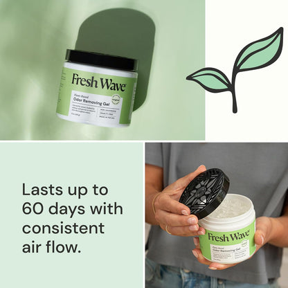 Fresh Wave Odor Removing Gel, 15 oz. - Odor Absorbers for Home, Safer Odor Relief, Natural Plant-Based Odor Eliminator, Every 15 oz. lasts 30-60 Days, For Cooking, Trash & Pets
