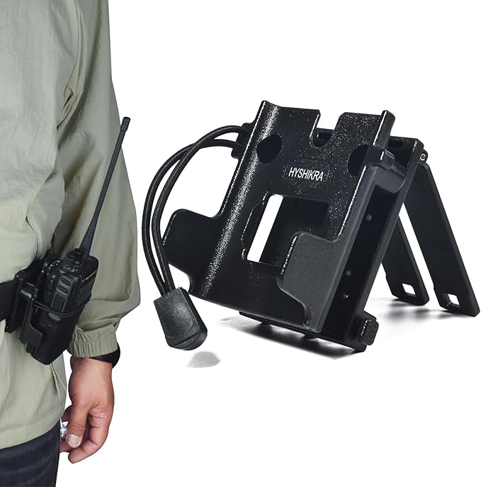 Universal Belt Clip & MOLLE Radio Holster - Tactical Mount Holder for BaoFeng Motorola Midland Kenwood Walkie-Talkies w/Back Clip or Round Knob - Secure Fit for Duty Belts, MOLLE Packs