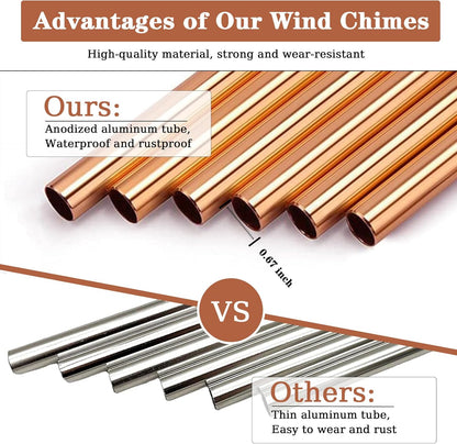 Wind Chimes for Outside, 32" Butterfly Windchime for Outdoor, Butterfly Gifts for Mom Sister, Garden Patio Gift Ideas for Women Friend Co-Worker (Golden)