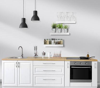 Sorbus Floating Shelves for Wall, Bathroom Shelves Wall Mounted for Kitchen, Bedroom, Bathroom Storage Over Toilet, Hanging Book Shelf for Wall Home Decor Living Room (White, 3 Pack)