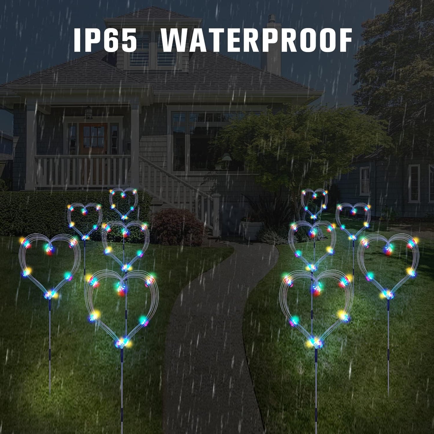 Solar Garden Firework Lights Outdoor 8 Pack, 8 Modes, 120 LED Waterproof Copper Wire DIY Solar Decorative Lights with Remote Control, for Yard Pathway Party Decor