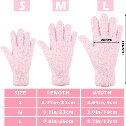 Patelai 3 Pairs Microfiber Plant Dusting Gloves Leaf Cleaning Gloves for Indoor Plants, Blinds, Furniture, House (Small,Green Yellow, Water Blue, Pink)