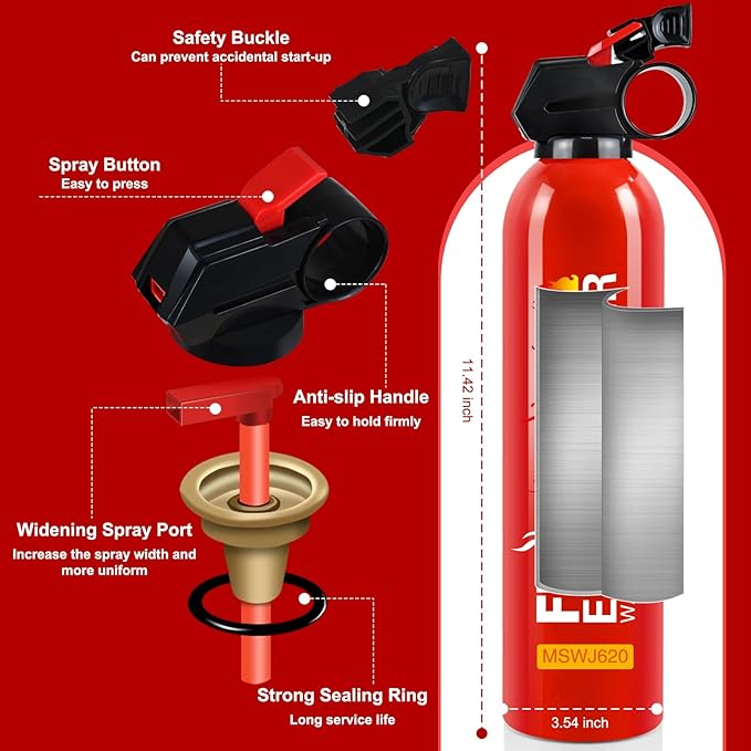 Fire Extinguisher for Home - 2pack Car Fire Extinguisher with Wall Mount, Small A B C K Fire Extinguisher, Water-Based Fire Extinguishers for Car/House/Kitchen/Truck/Marine/Boat/Vehicle/utv/rv