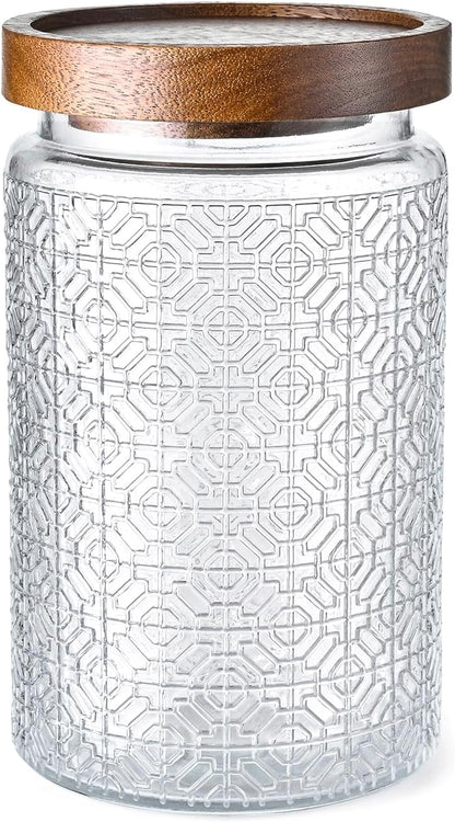 32oz Vintage Glass Jar With Lid, Glass Storage Containers, Airtight Kitchen Storage Containers For Sugar, Coffee, Tea, Spice, Flour, Candy Cookie, Pasta, Cereal, Cute Decorative Jars