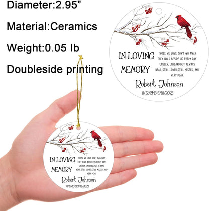Personalized Christmas Ornaments,Double-Sided Ceramics Picture & Photo Custom Memorial Ornament - Memorial Ornaments 2025 - Hanging Customized Xmas Ornament for Christmas Tree
