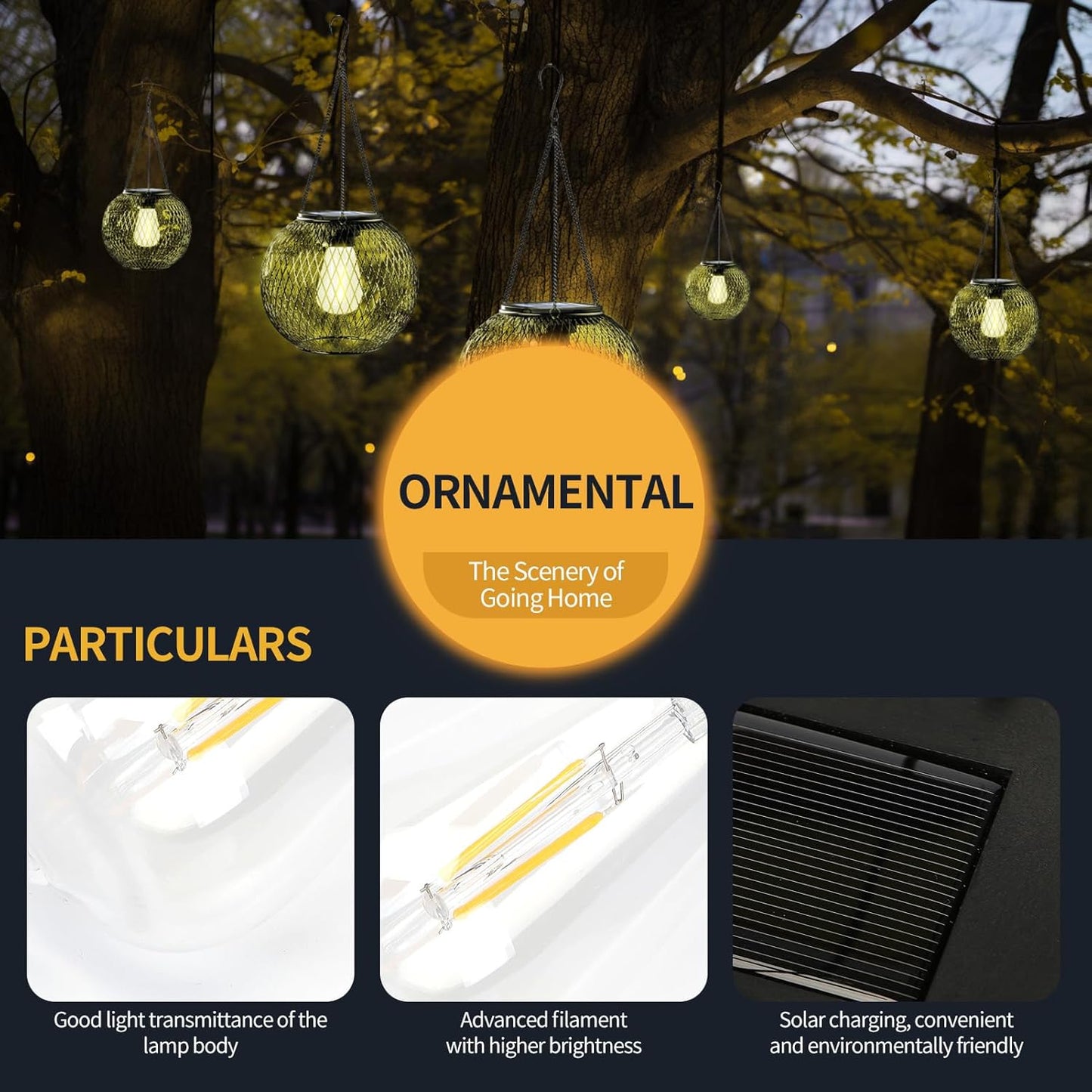 Replacement Solar Light Parts-Solar Lanterns Outdoor Waterproof Two Sizes for Versatile Switching 1 Pack They Can Serve As Accessories Or Stand Alone As Lanterns