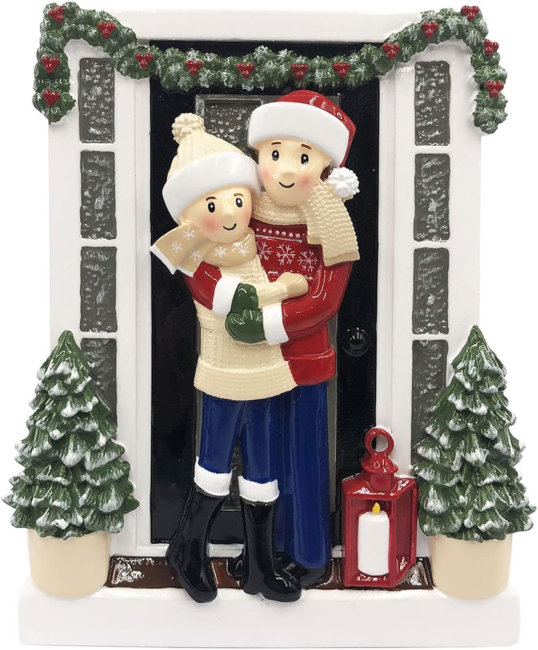 3D Personalized Our First Christmas Ornament 2025 Winter Sweater Couple Ornaments Front Door Couples Ornament 2025 Family of 2 Xmas Tree for a Couple Ornaments Couples Unique Gifts