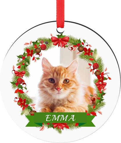 Personalized Dog Photo Christmas Ornaments 2025, Puppy Dog Cat First Christmas Ornaments, Pet Memorial Gifts for Dog Lovers, Pet Lovers