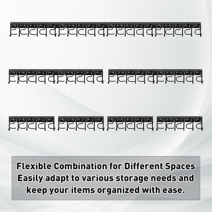 LEYU Metal Garage Tool Organizer Wall Mount, 2 Pack Garden Tool Organizer With Extension Cord Straps, Garage Organization Hooks and Hangers for Shed, Yard Storage, Wall Holder for Hanging Broom Mop