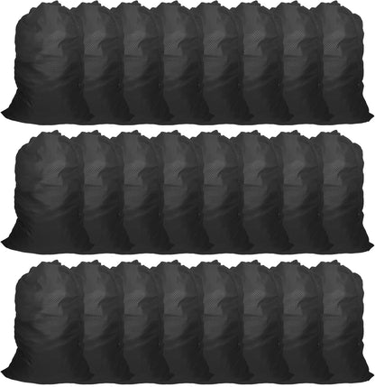 ZPECC Travel Laundry Bag 24 Pack,Bulk Extra Large Heavy Duty Bags, Durable Dirty Clothes Organizer With Drawstring, Fit a Basket or Hamper (40" X 30",Black)