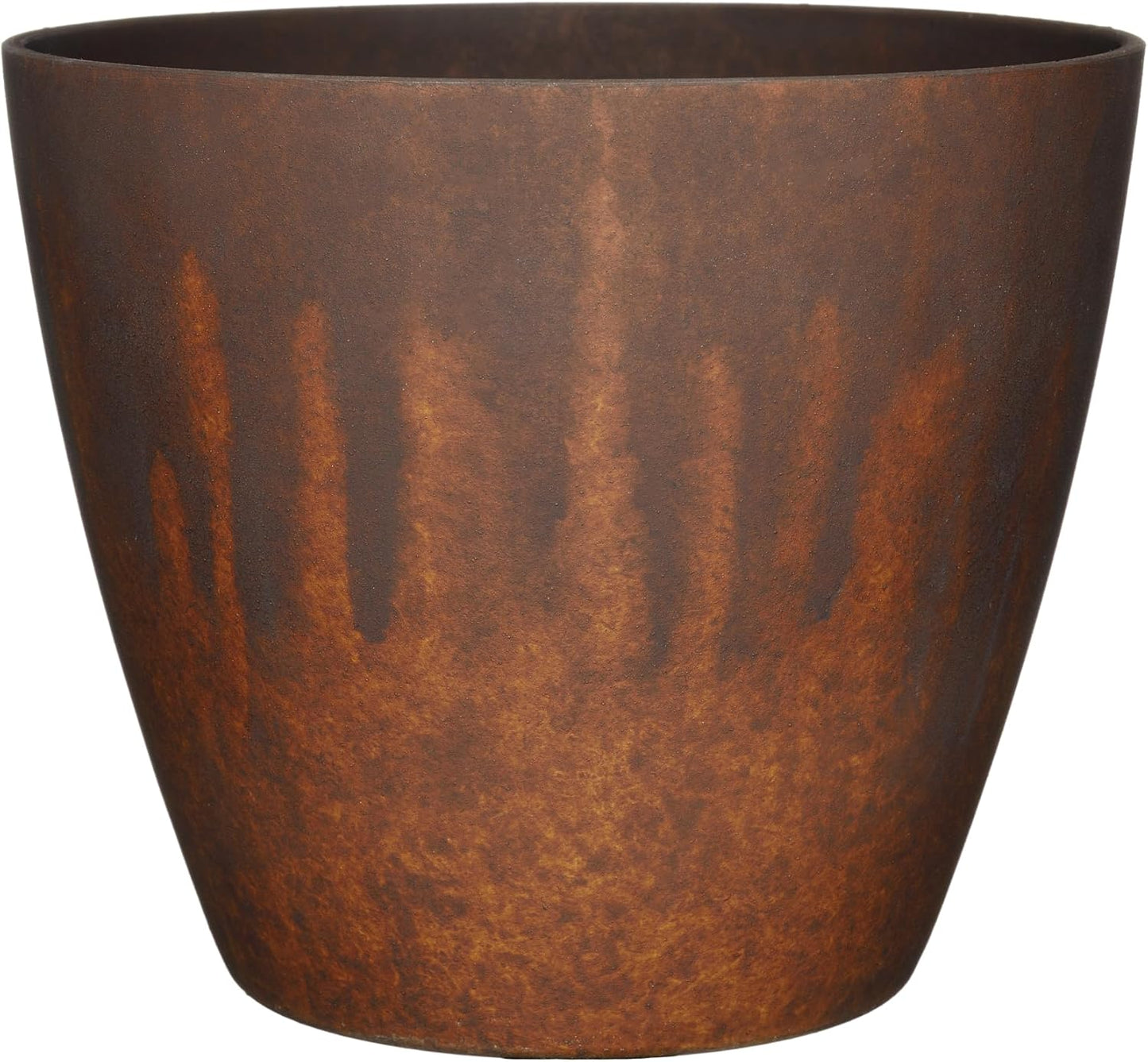 Classic Home and Garden Vogue Planter Pots w/Pottery Quality Finish - Modern Indoor & Outdoor Flower Pots - UV-Resistant Porch Planters - Decorative Pot for Flowers & Herbs (8” Burnished Rust)