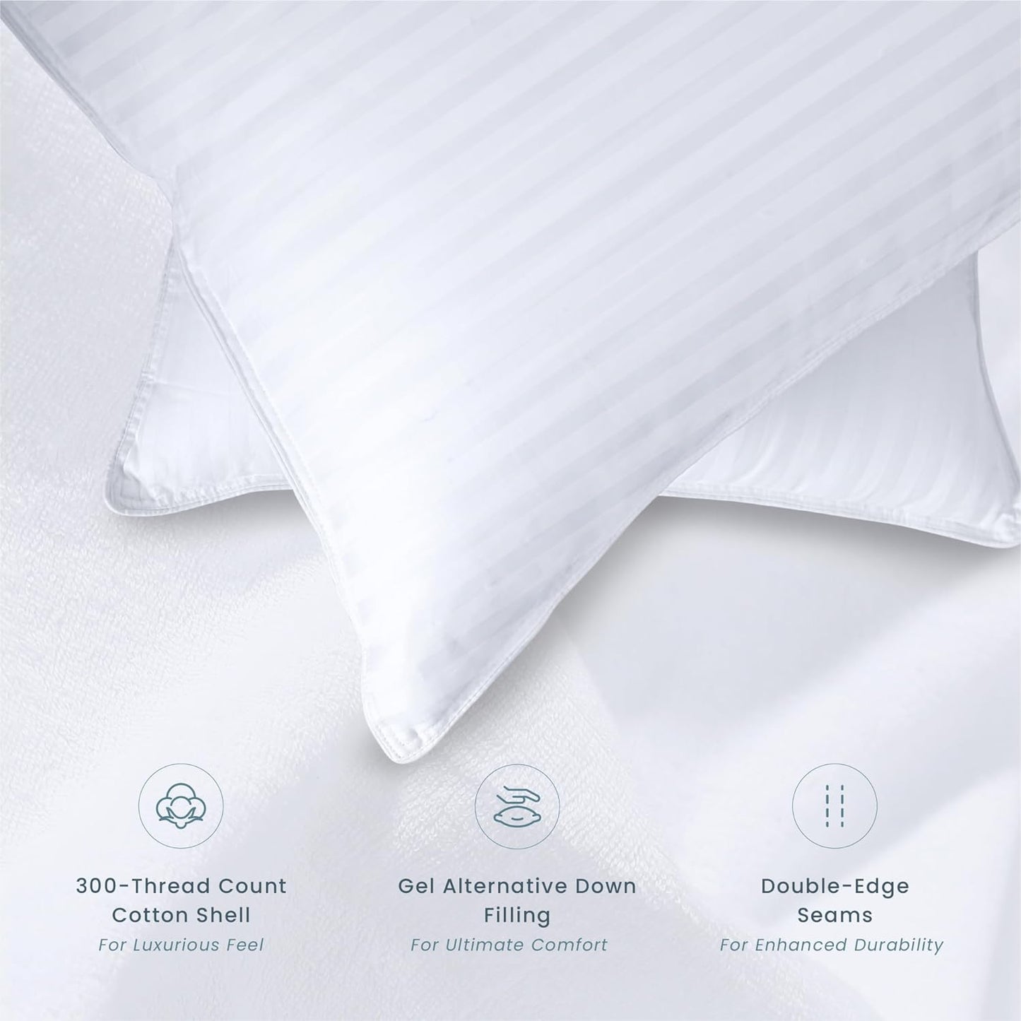 Threadmill Soft Bed Pillows King Size Set of 2 | Down Alternative Cooling Soft Pillows for Sleeping | 20 x 36 Hotel, King Size Pillows 2 Pack for Back, Stomach or Side Sleepers