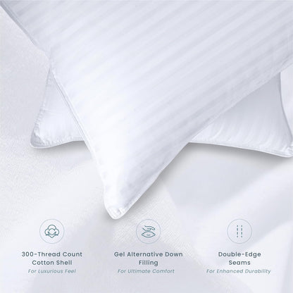 Threadmill Soft Bed Pillows King Size Set of 2 | Down Alternative Cooling Soft Pillows for Sleeping | 20 x 36 Hotel, King Size Pillows 2 Pack for Back, Stomach or Side Sleepers