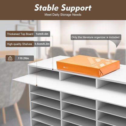 Literature Organizer 27 Slots Compartments Desktop File Sorter Mail Center Paper Storage Cabinet Home & Office Mailbox School Classroom Keepers