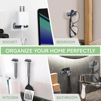 Hook LAB Self-Adhesive Shower Razor Holder, 2-Pack, Removable & Reusable Waterproof Hooks, for Towels, Bath Accessories, Kitchen & Bathroom Use - Black