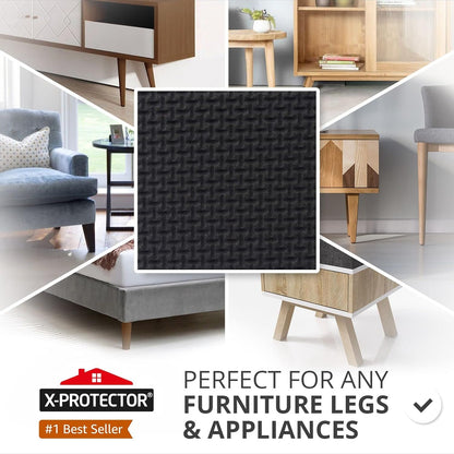 X-PROTECTOR Non Slip Furniture Pads – 24 pcs Premium Furniture Grippers 2"! Best SelfAdhesive Rubber Feet Furniture Feet – Ideal Non Skid Furniture Pad Floor Protectors – Keep Furniture in Place!