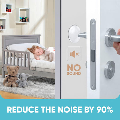 Strongest Home Wall & Door Handle Stopper 2" Set. 6 Pieces of Clear Rubber Door Knob, Round Wall Shield Cushion, Quiet Wall Protector for Door Handle, Guard Door Bumper Silencer Self - Adhesive