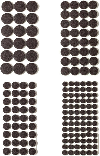 Felt Furniture Pads for Hardwood Floors 164 Piece, Furnigear Anti Scratches Felt Pads for Round Chair Feet Self Adhesive Chair Felt Pads Sliders Moving Your Furniture Smoothly, Brown