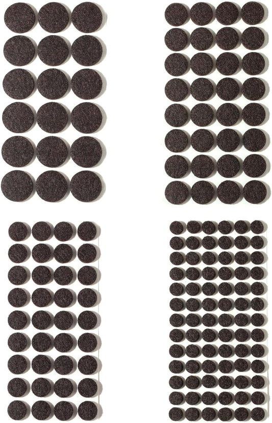 Felt Furniture Pads for Hardwood Floors 164 Piece, Furnigear Anti Scratches Felt Pads for Round Chair Feet Self Adhesive Chair Felt Pads Sliders Moving Your Furniture Smoothly, Brown