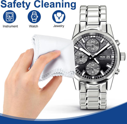 Frienda 12 Pack Large Microfiber Glass Cleaning Cloths 12 x 12 Inch Oversized Eyeglass Sunglasses Cleaning Cloths for Electronics Glasses Screens and Lenses(White)