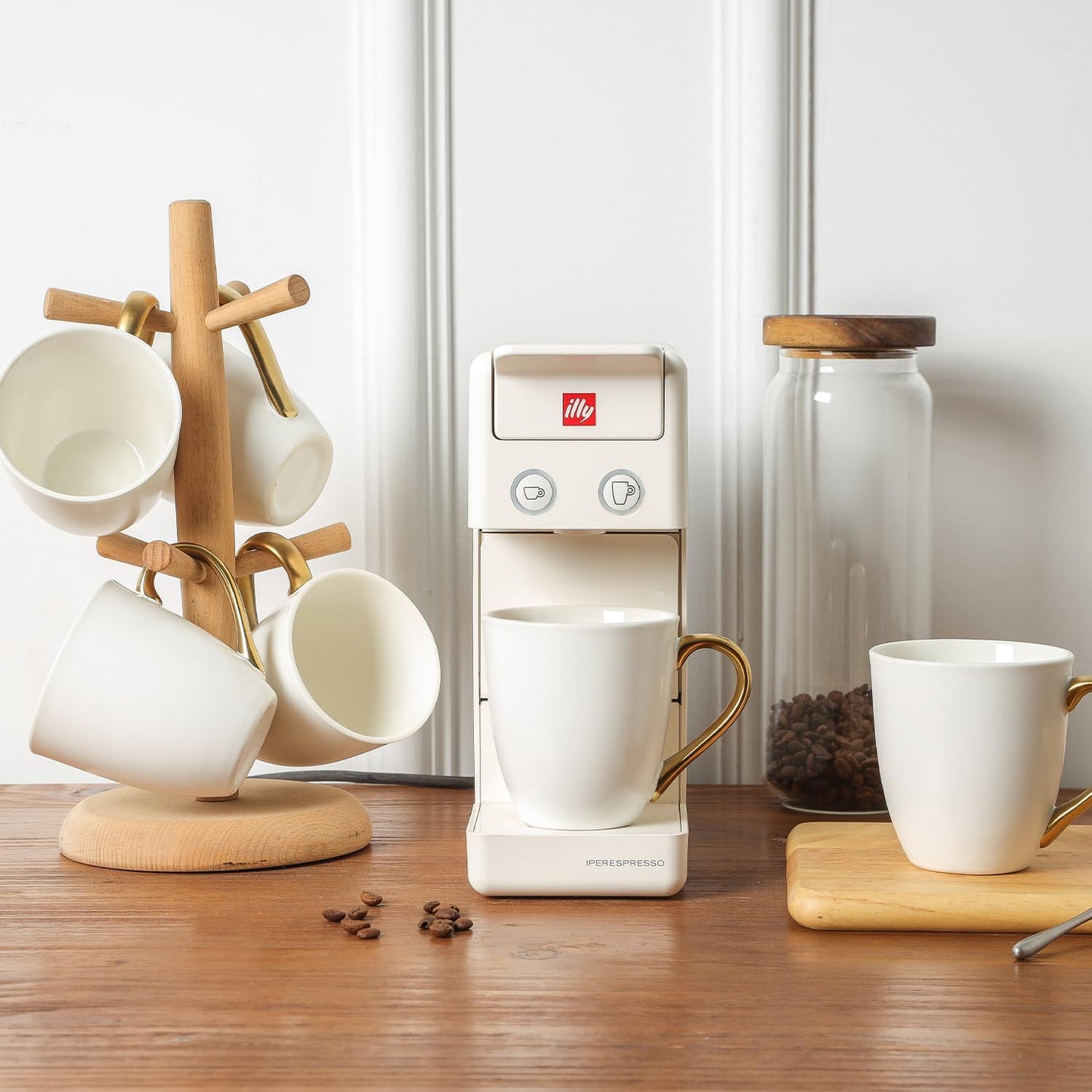 vicrays Coffee Mug Set, 11 Ounce, Set of 6, Ceramic Mug for Men, Women, Unique Glazed Mugs with Handle for Coffee, Tea, Milk, Cocoa, Cereal(White with Golden)