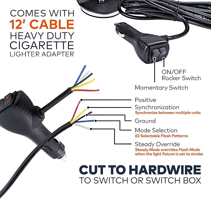 LAMPHUS NanoFlare NFMB56 17" 12V 56W Purple White LED Strobe Mini Light Bar [Magnet/Permanent Mount] Rooftop Rotating Safety Flashing Emergency Police Lightbar for Funeral Service Vehicles