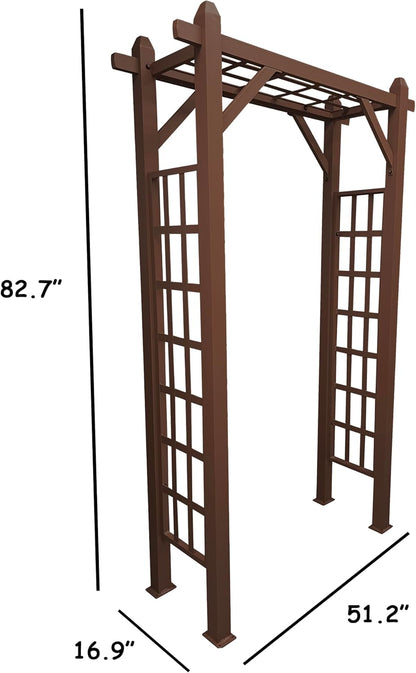 Brown Modern Aluminum Garden Arbor Arch