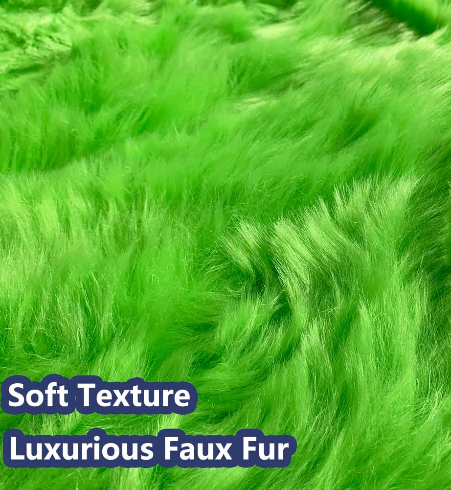 AOGU 60 Inch Faux Fur Christmas Tree Skirt Green Plush Skirt for Merry Christmas Party Christmas Tree Decoration