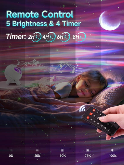 Galaxy Projector Northern Lights Projector,180 Lighting Modes Galaxy Light Projector, 15 White Noise&Bluetooth Northern Lights Projector, Remote+Timer Star Projector Galaxy Light Projector, Star Gifts